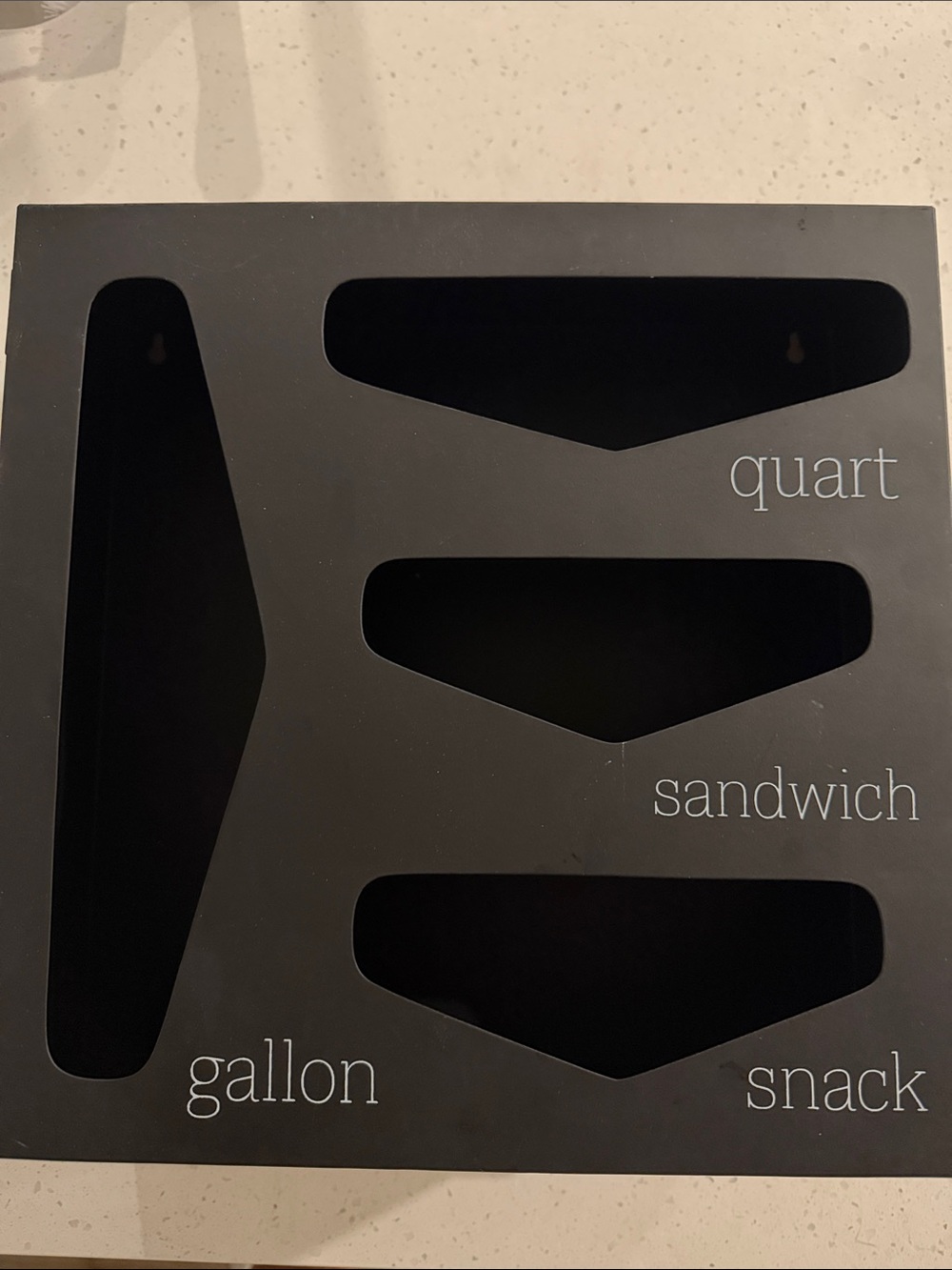 Black Labeled Ziplock Bag Organizer Display